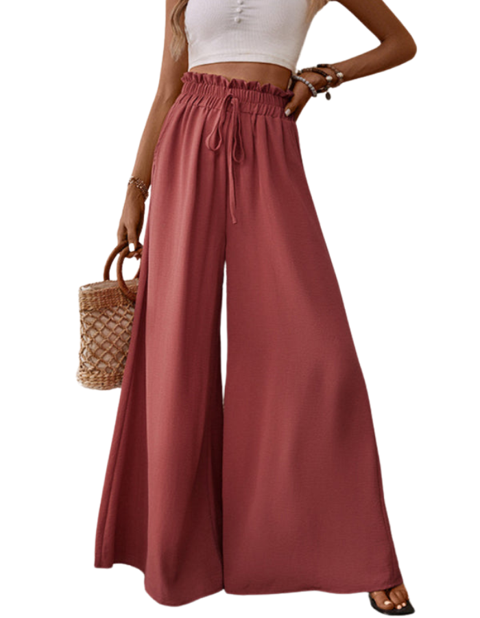 SHOPIQAT New fashion Big Horn Solid Colour wWde-Leg Pants - Premium from shopiqat - Just $10.750! Shop now at shopiqat